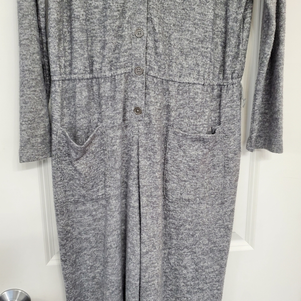 Spense Women's Medium Fleecey Button Up Comfy Jumpsuit - Picture 8 of 8